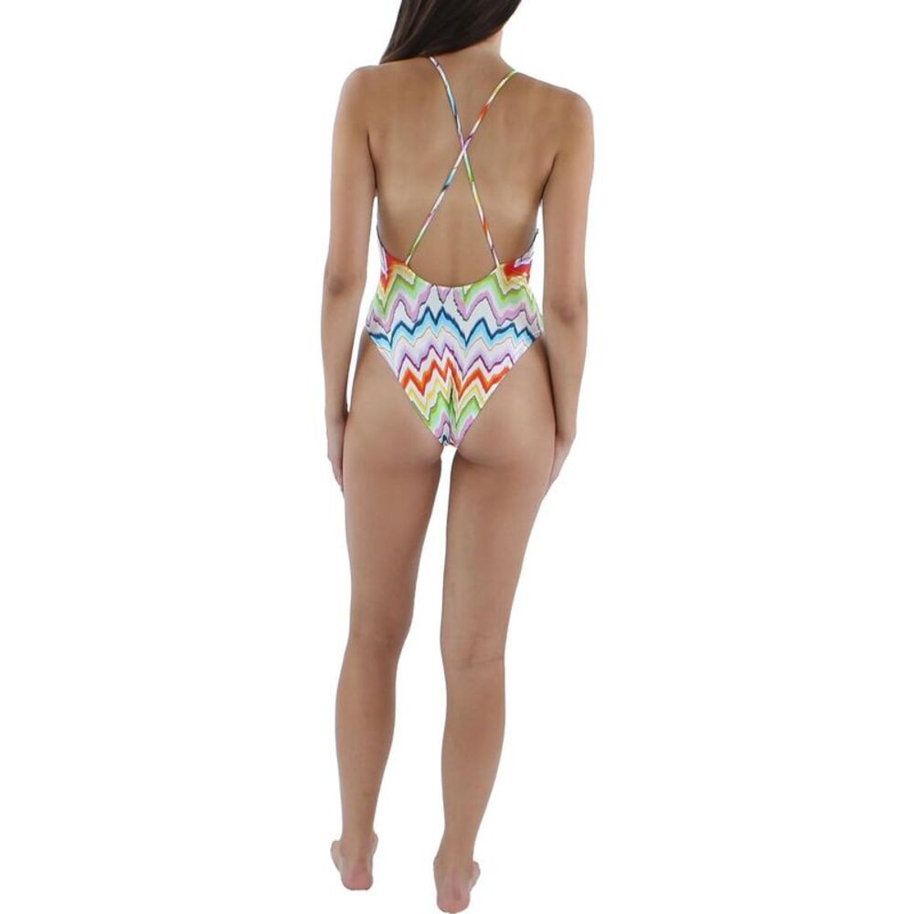 Missoni Womens White Chevron Side Tie Slide Bikini Swimsuit NWT - Picture 2 of 2